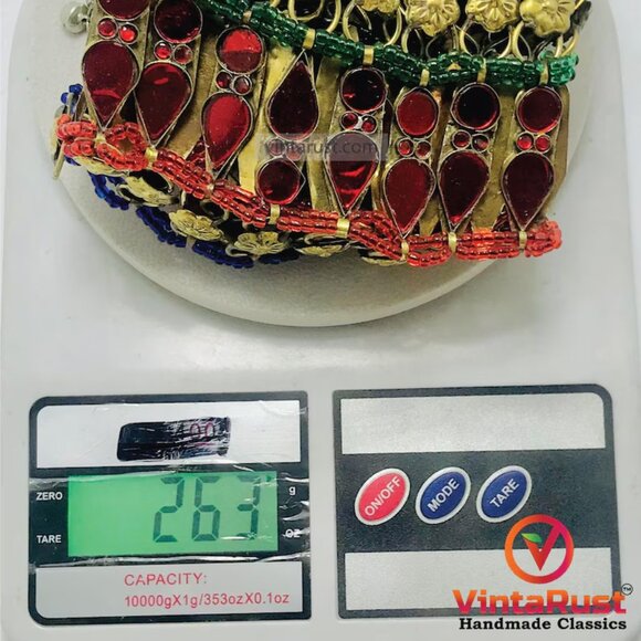 Tribal Red Choker Necklace, Handmade Kuchi Choker Necklace - Picture 10 of 10